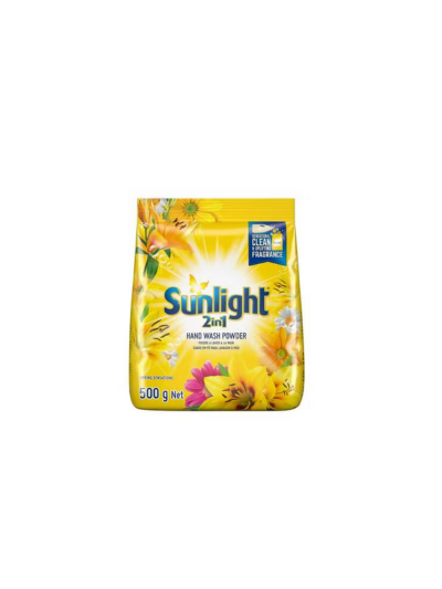 Sunlight Detergent Powder Yellow 500g Advanced Stain Removal, Outstanding Whiteness, Long-lasting Freshness, 68660796 (Pack of 3)