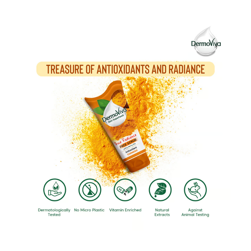 Dermoviva Face Scrub True Radiance Turmeric 150ml - Image 6
