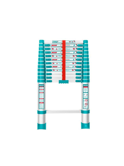 Total Telescopic Ladder with 12 Steps, Aluminium Body, Easy Carry THLAD08121
