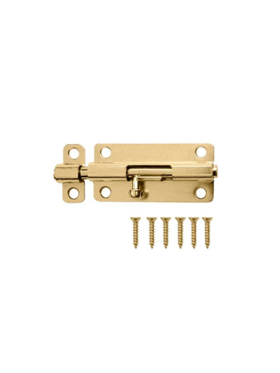 Total Steel Tower Bolt 3" 1.2/φ7.4mm for Horizontal & Vertical Positions, Includes 6pcs Fasteners THTB103