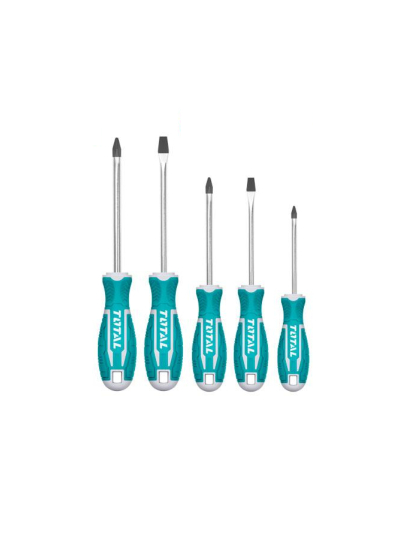 Total 5pcs Screwdriver Set with New Design Handle, CRV Material, Round Blade THT2506052