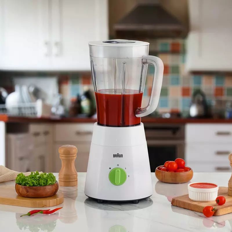 Braun Blender 1.5L 500w Mill & Chopper PowerBlend Triangular Plastic Jug, 2 Speed, Ice Crushing Function, Stainless Steel Blades JB0123WH - Image 7