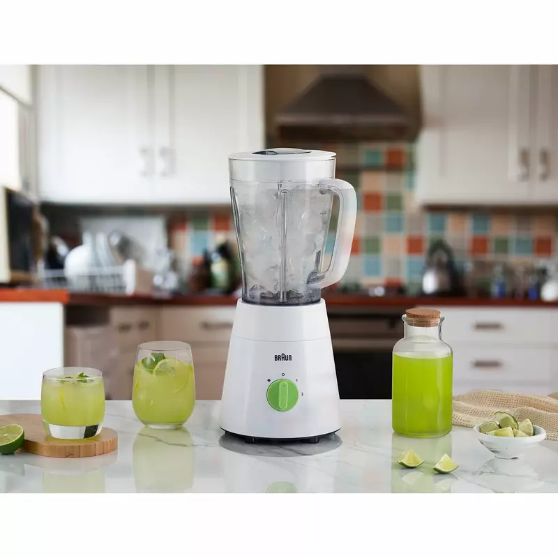 Braun Blender 1.5L 500w PowerBlend Triangular Plastic Jug, 2 Speed, Ice Crushing Function, Stainless Steel Blades JB0115WH - Image 4
