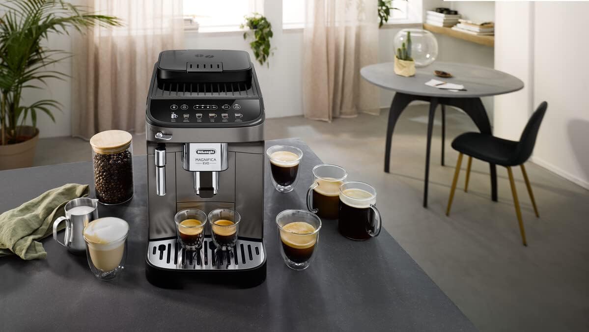 De'Longhi Magnifica EVO Bean to Cup Fully Automatic Coffee Machine Traditional Milk Frother Built In Grinder 100% Arabica Whole Coffee Beans ECAM290.42.TB Titanium & Black - Image 4