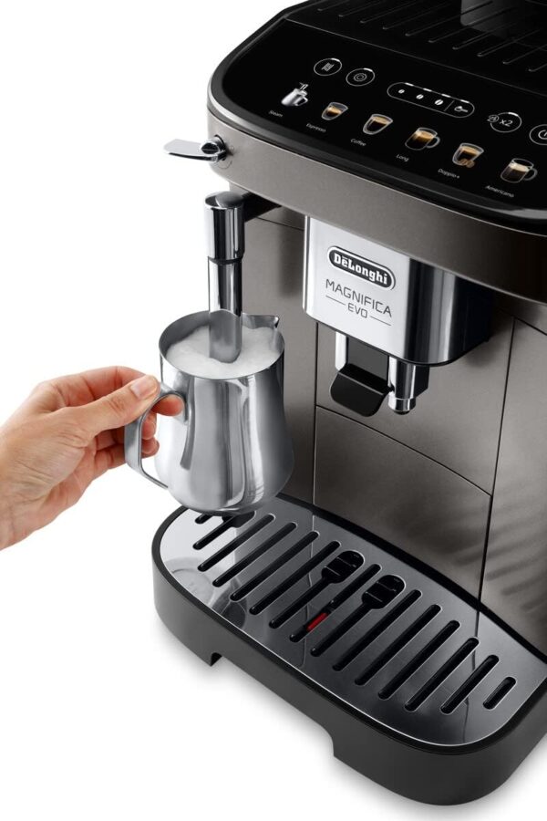 De'Longhi Magnifica EVO Bean to Cup Fully Automatic Coffee Machine Traditional Milk Frother Built In Grinder 100% Arabica Whole Coffee Beans ECAM290.42.TB Titanium & Black - Image 2
