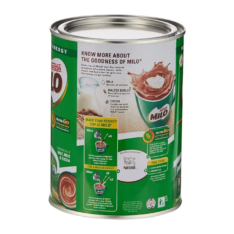 Nestle Milo Chocolate Malt Drink Powder, Active-Go Chocolate, Low GI, Source of Protein, 8 Vitamins & Minerals, 400g Tin - Image 4