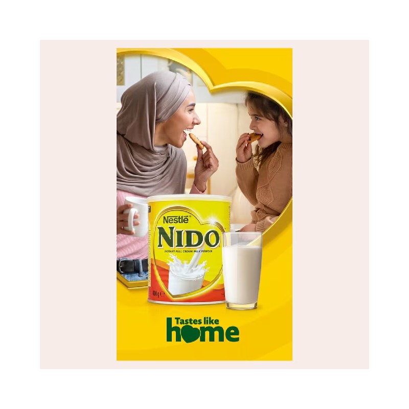 Nestle Nido Milk Powder, Fortified, Rich in Fiber, Immunity - Iron, Zinc, Vitamins A,C & D 900g Tin - Image 3