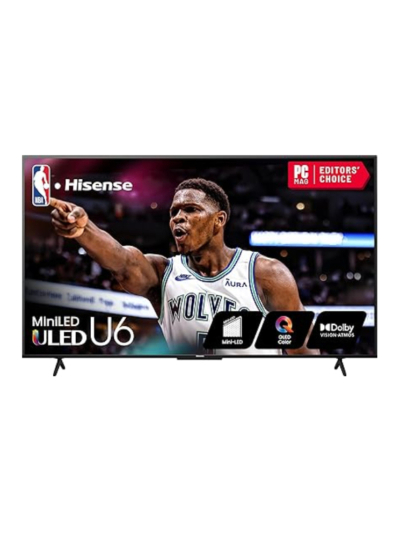 Hisense 65" ULED 4K Smart TV - Mini-LED, Dolby Vision HDR 10+, Dolby Atmos, Voice Control, Google TV, 65U6N-PRO.