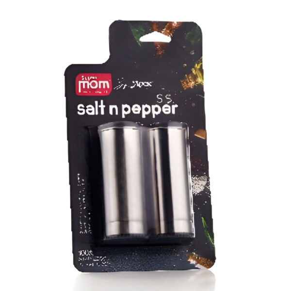 Supermom Salt and Paper Set Stainless Steel Round Body 572242 - Image 2