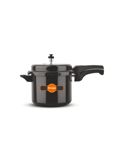 Orange Black Magic Megna Pressure Cooker 7.5L with Outer Lid, Hard Anodized OAPC172