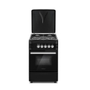 Westpoint Cooker 50x55cm, 4 Gas Burners, Gas Oven with Grill, Interior Light, Full Ignition System, Black Finish WCER5540GGIN