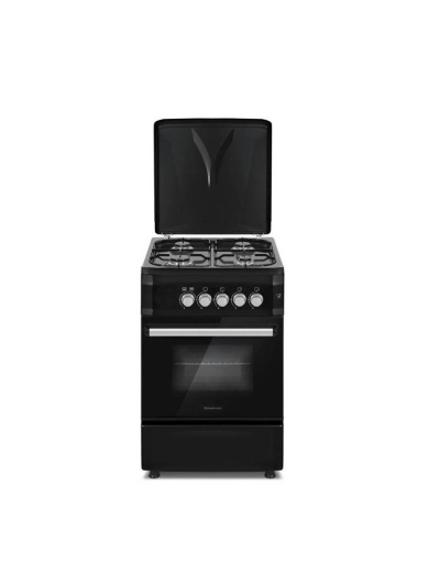 Westpoint Cooker 50x55cm, 4 Gas Burners, Gas Oven with Grill, Interior Light, Full Ignition System, Black Finish WCER5540GGIN