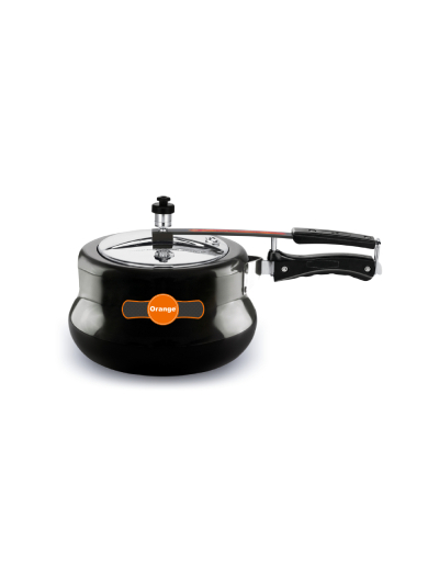 Orange Black Magic Elegant Handi Pressure Cooker 3.5L with Inner Lid, Hard Anodized OAPC202