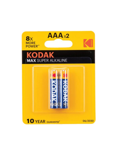 Kodak AAA Alkaline Batteries Max Super 1.5V 1 Pack 2PCs