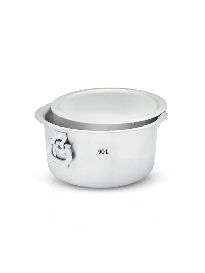 Nadstar Aluminium Sufuria 90L with Lid & Handle 11.5KG Gauge 8 Aluminium Tapela Patila with Handles Commercial Tope No.46