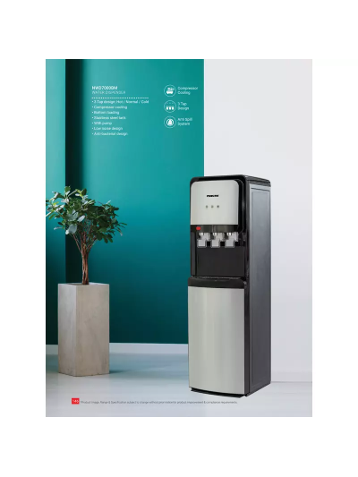 Nikai Water Dispenser 3 Taps Bottom Load With Pump NWD7000BM 3 Taps Hot Normal And Cold Compressor Cooling Steel Tank Anti Bacterial Design