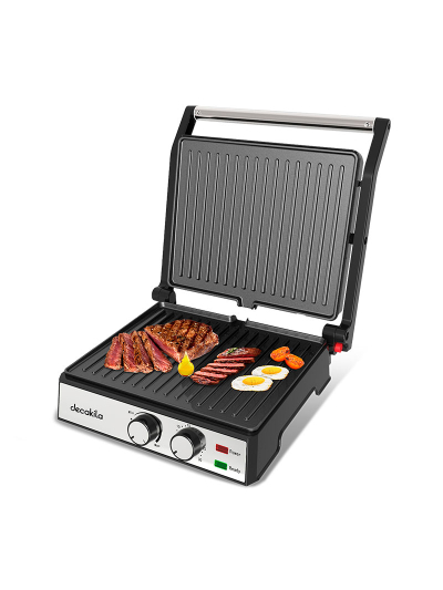 Decakila Contact Grill 2in1 4 Slice 2000W Non Stick Non Stick Coating Cool Touch Safe Handle KEEC079M