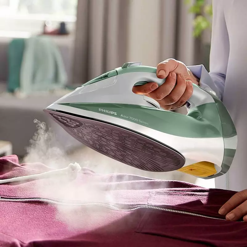 Philips Steam Iron HV 2600W 300ml , 220g Steam Boost, Quick Calc Release and SteamGlide Plus Soleplate, 7000 Series Green DST7012 - Image 4