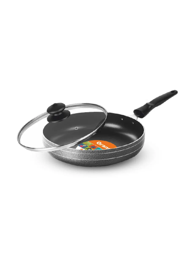 Orange Non-Stick Fry Pan 240mm 2L with Glass Lid ONSC052