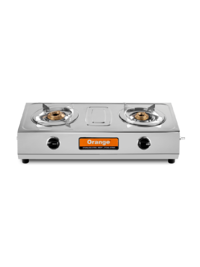 Orange Gas Stove Spectra 201 Steelo with 2 Burner, Stainless Steel Body OLPG220