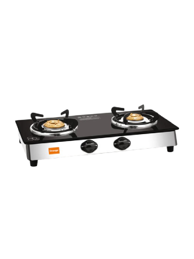 Orange Gas Stove Neo 201 with 2 Burner, Toughened Glass Top OLPG230
