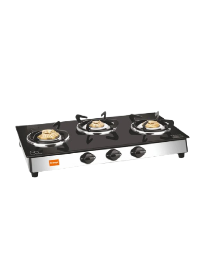 Orange Gas Stove Elegant 301 with 3 Burner, Toughened Glass Top OLPG275