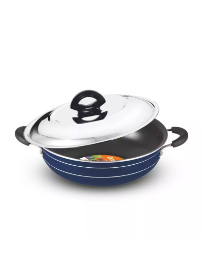 Orange Induction Base Deep Kadai 3.2L with Stainless Steel Lid ONSC133