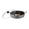 Orange Jumbo Fry Pan 32cm 6L Non-Stick with Glass Lid ONSC055