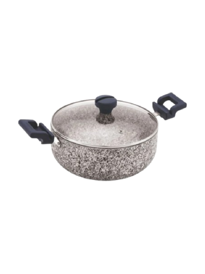 Orange Casserole Stone Finish Nonstick 22cm with Toughened Glass Lid ONSC402