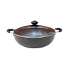 Orange Hard Anodized Deep Kadai No16 5.5L with Glass Lid OHAC108