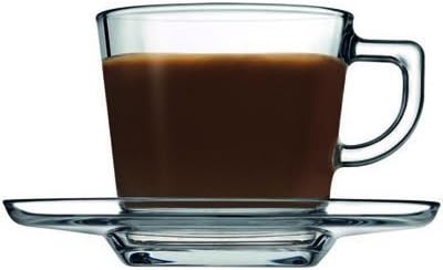 Pasabahce Carre Cup Saucer 215ml 6pcs Round Shape and Dishwasher Safe 95307 - Image 3