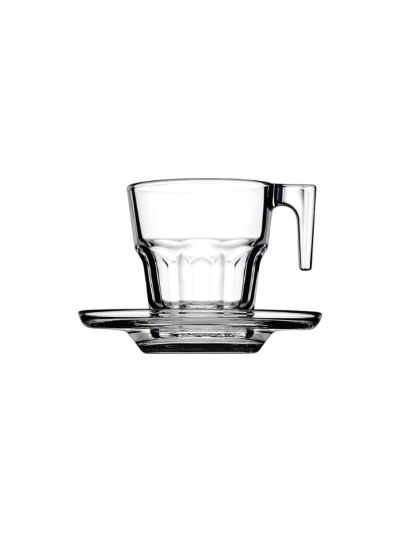 Pasabahce Casablanka Cup Saucer 70ml 6pcs Fully Tempered and Dishwasher Safe 95753