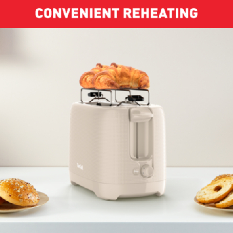 Tefal Morning 2 Slot Toaster 850W with Bun Warmer 7 Browning Levels Stop Function Plastic Body TT2M1B27 - Image 9