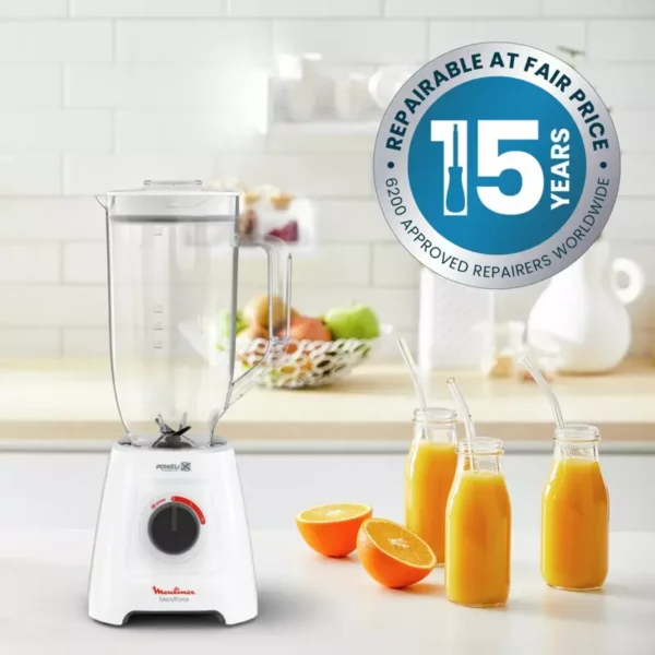 Moulinex Blender 600W BlendForce XXL Jar 2.8 L Blender Smoothie Maker Mixer 2 Attachments 2.8L XXL Plastic Jar 6 Powelix Blades Ice Crush 2 Speeds LM458127 - Image 8