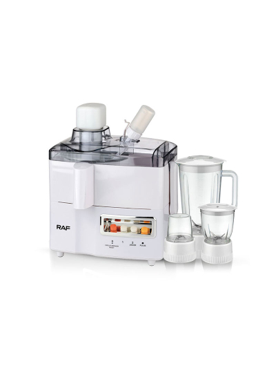 RAF Food Processor 4in1 400W 1.5L Multifunctional Plastic Jar Juicer, Blender, Chopper, Grinder with Full Copper Motor, Low Noise, Smooth Operation R.2819