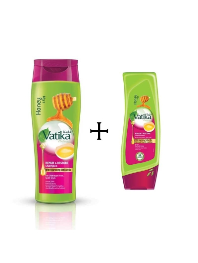 Vatika Shampoo Repair & Restore 400ml with Free Conditioner 200ml