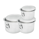 Nadstar Aluminium Sufuria 3pcs with Lid & Handle 230L 275L 325L Cookware Set Tope Cooking Pot for Commercial Use - Gauge 6 & 5 Kitchen Heavy Duty Tapela