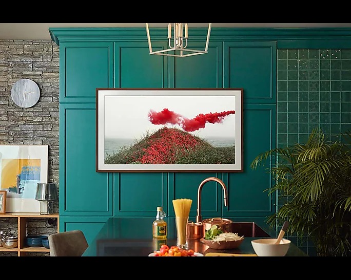 Samsung 65" QLED 4K The Frame TV with Art Mode, Customizable Bezel, Dual LED, PC on TV, AI Upscaling, Solar Cell Remote 65LS03A