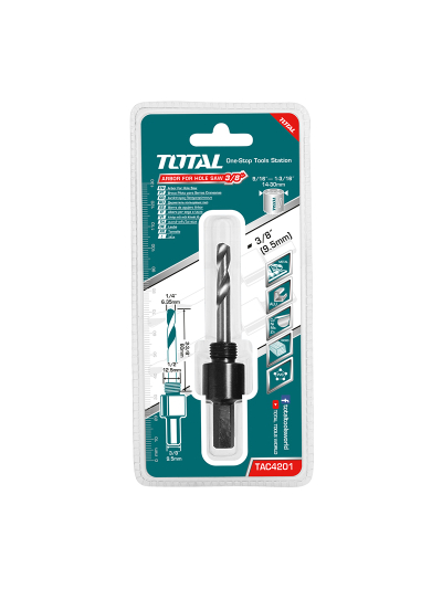 Total Hole Saw Arbor Hex Shank 14mm to 30mm TAC4201