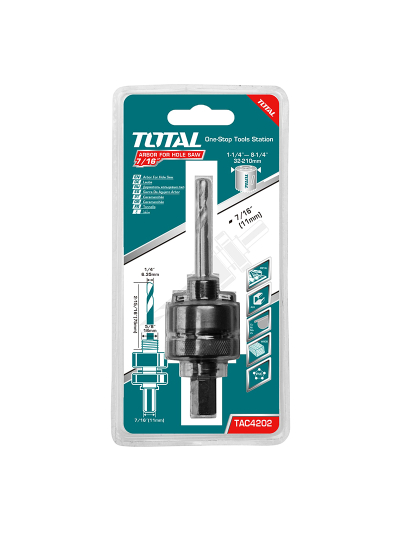 Total Hole Saw Arbor Hex Shank 32mm to 210mm TAC4202