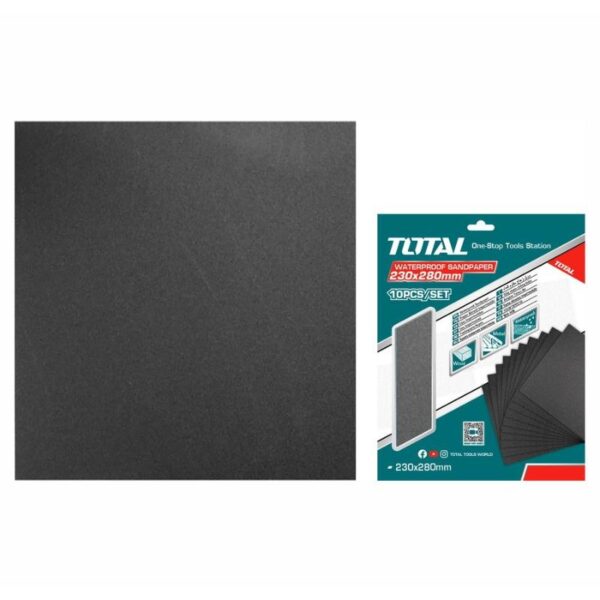 Total Waterproof Sand Paper for Sanding Wood, Wall, Paint, Plastic, Stone, Metal, and Glass 230 x 280mm P240 TAC7724001 - Image 2