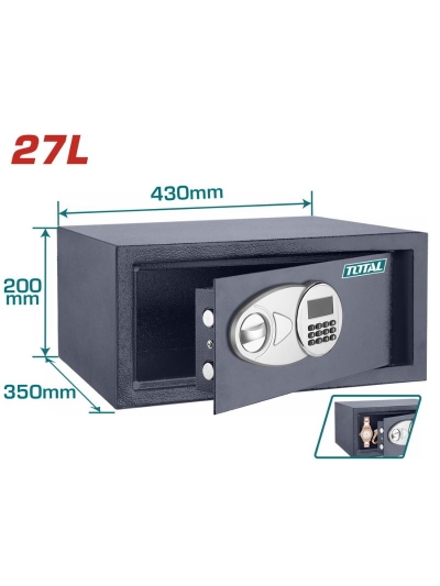Total Electronic Safe Box, 3 to 8 Digit Code Freely 20 x 43 x 35cm 27L TESF3501