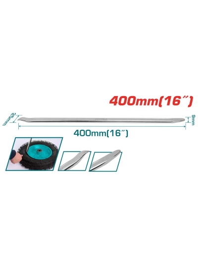 Total Tyre Lever Carbon Steel 400x25x9mm Drop Forged, Heat Treated, Chromed Plated THT44001