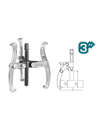Total Gear Puller Three Jaws 3" THTGP336