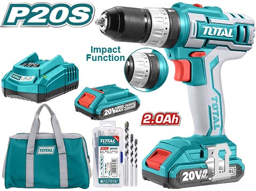 Total Impact Drill Machine Cordless Li-Ion 20V TIDLI2002