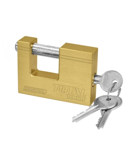 Total Brass Block Padlock 90mm Heavy Duty TLK32903