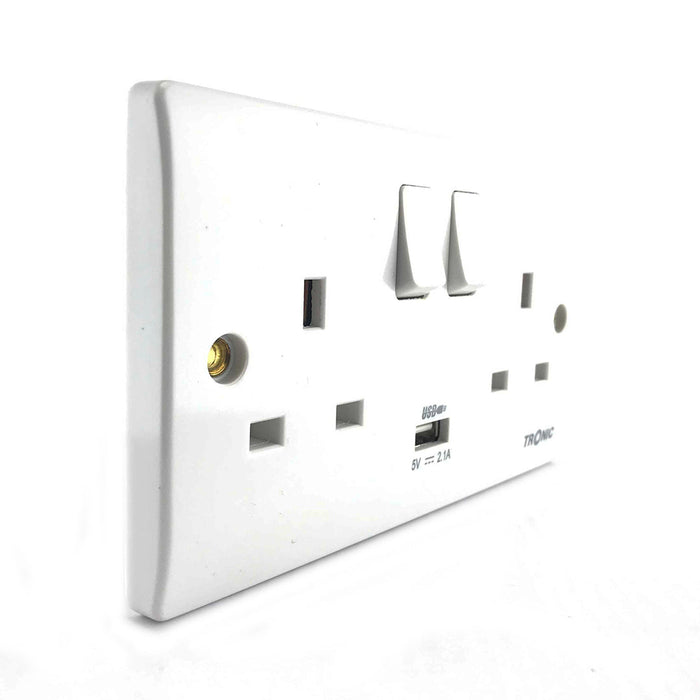 Tronic Twin Switch Socket with USB - Image 2