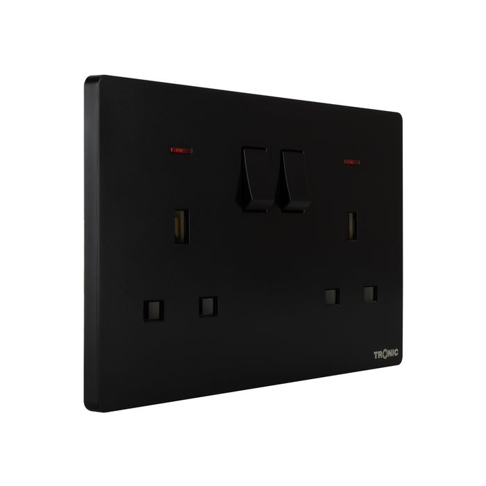 Tronic Twin Switch Socket with Neon - Image 7