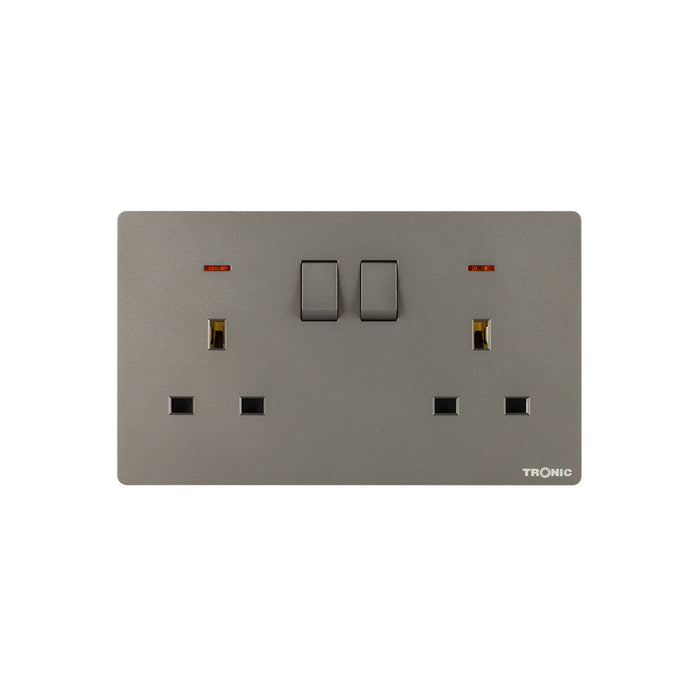 Tronic Twin Switch Socket with Neon - Image 3