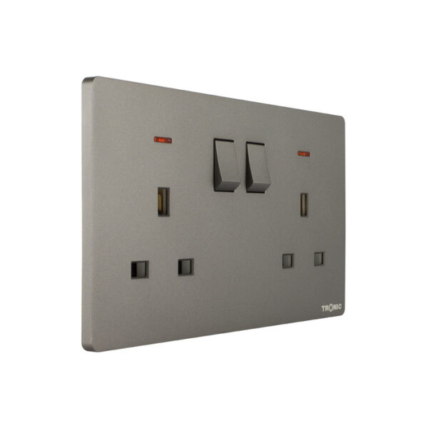 Tronic Twin Switch Socket with Neon - Image 9